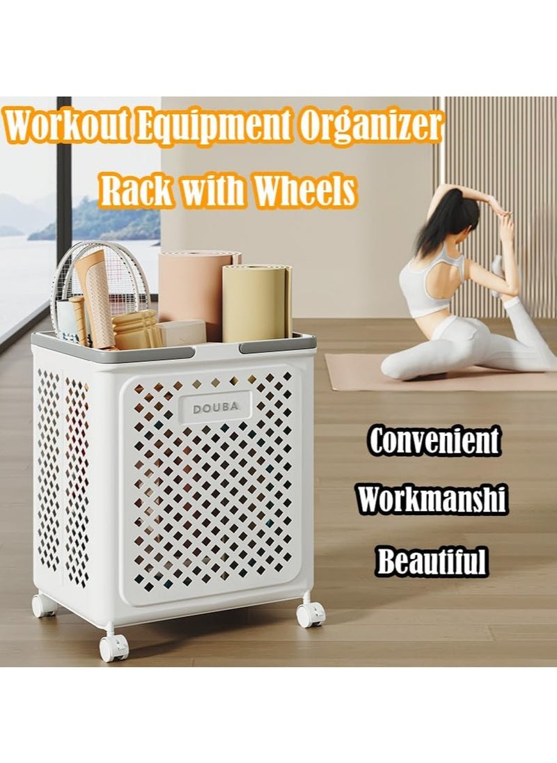 Rolling Grocery Cart Laundry Hamper With Foldable Handle For Dorm,Bathroom,Laundry Basket With Wheels,Vertical Rolling Laundry Cart, Laundry, Towels, Mesh Storage Basket