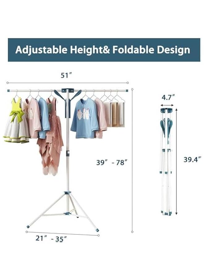 Tripod Clothes Drying Rack,Indoor Foldable Tripod Clothes Drying Rack, Portable Clothes Drying Rack Adjustable Height, Space Saving Laundry Drying Rack