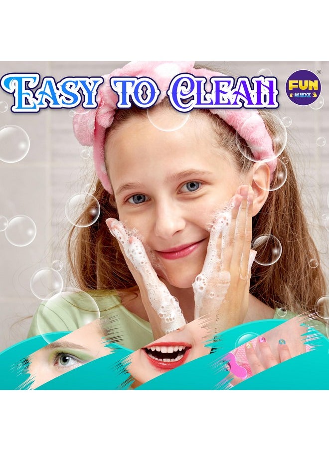 60Pcs Kid Makeup Kit For Girls 6-12, Funkidz Three Layers Folding Make Up Box Toy Set Child Beauty Cosmetic Kits For Little Girls Party Gifts