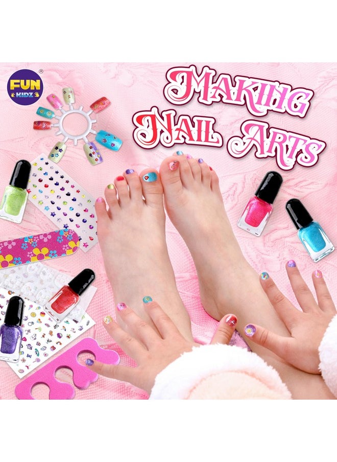 60Pcs Kid Makeup Kit For Girls 6-12, Funkidz Three Layers Folding Make Up Box Toy Set Child Beauty Cosmetic Kits For Little Girls Party Gifts