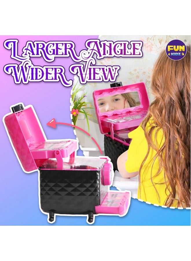 60Pcs Kid Makeup Kit For Girls 6-12, Funkidz Three Layers Folding Make Up Box Toy Set Child Beauty Cosmetic Kits For Little Girls Party Gifts
