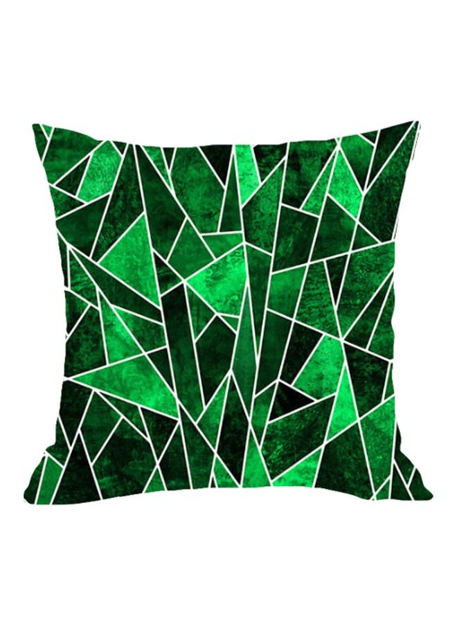 Geometric Pattern Cushion Cover Green/White 45x45cm