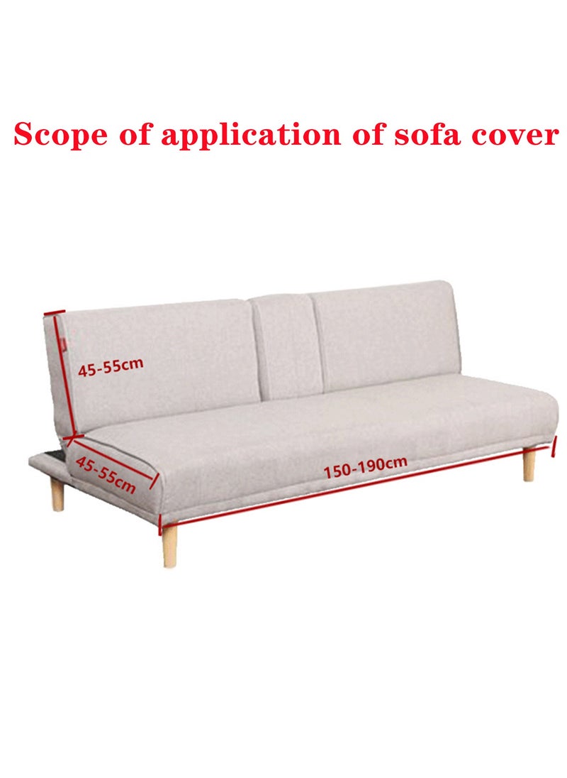 Armless Sofa Bed Cover Stretch Sofa Covers Furniture Protection Cushion Fits Folding Sofa Bed Without Armrests Non-slip Durable Spandex Fabric (Grey)