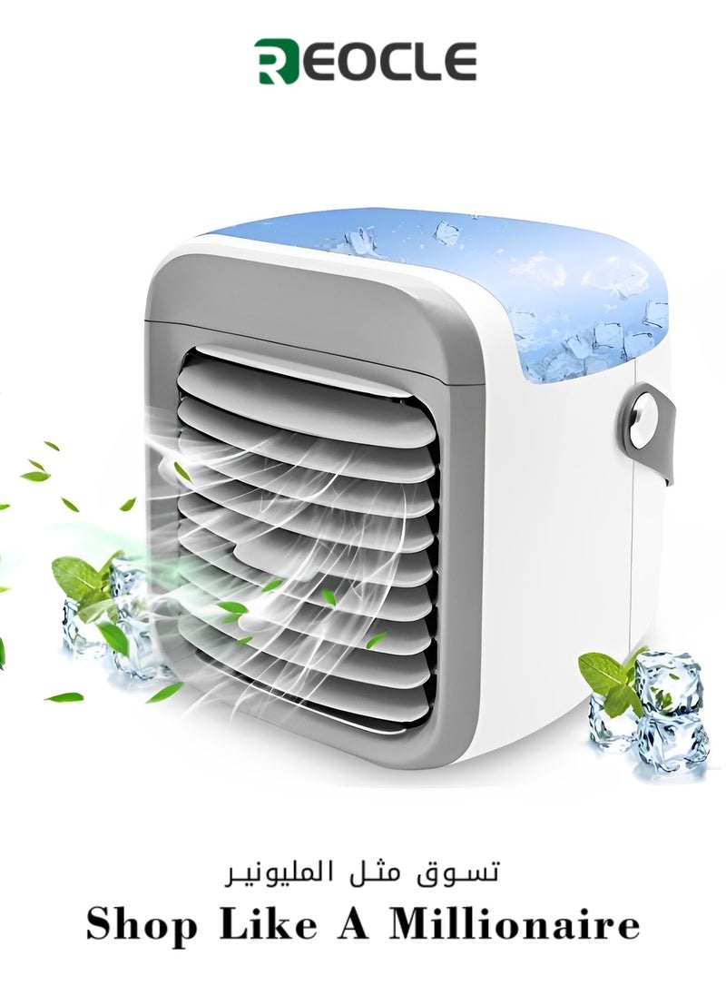 Portable Air Conditioner Fan Rechargeable Personal Air Cooler Mini Air Conditioner Fan Quiet Desk Cooling Fan for Home & Bedroom & Travel & Office & Outdoor & Indoor