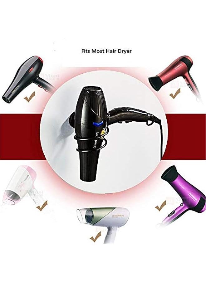 Hair Dryer Holder Stainless Steel Chromed (Black)