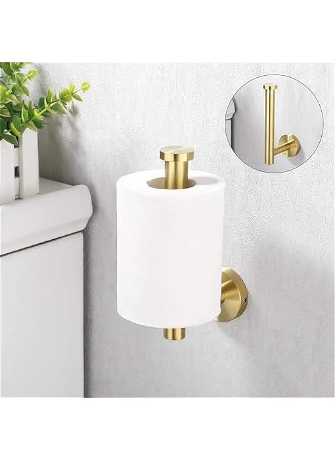 Toilet Paper Holder for Bathroom 2 Pack Tissue Holder Dispenser SUS304 Stainless Steel RUSTPROOF Toilet Roll Holder Wall Mount Brushed Finish (Gold)