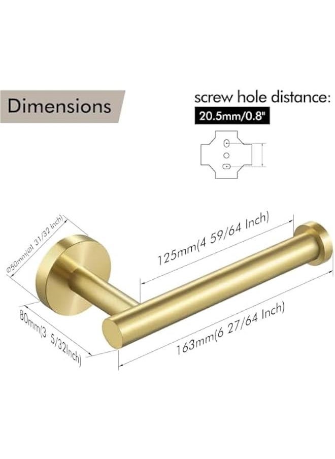 Toilet Paper Holder for Bathroom 2 Pack Tissue Holder Dispenser SUS304 Stainless Steel RUSTPROOF Toilet Roll Holder Wall Mount Brushed Finish (Gold)