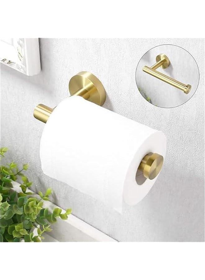 Toilet Paper Holder for Bathroom 2 Pack Tissue Holder Dispenser SUS304 Stainless Steel RUSTPROOF Toilet Roll Holder Wall Mount Brushed Finish (Gold)