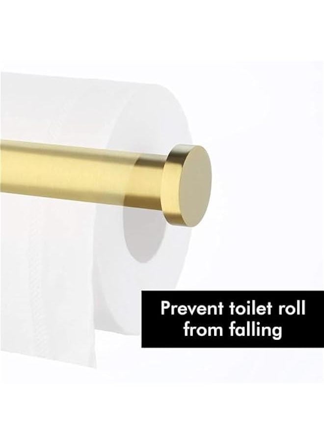 Toilet Paper Holder for Bathroom 2 Pack Tissue Holder Dispenser SUS304 Stainless Steel RUSTPROOF Toilet Roll Holder Wall Mount Brushed Finish (Gold)