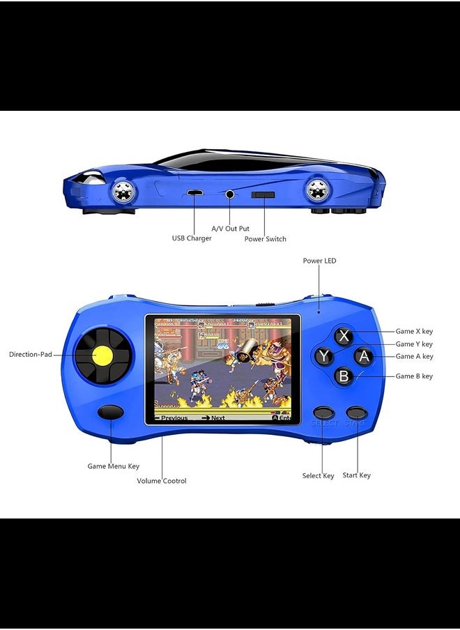 Handheld Game Video Game Console 620 Retro Games Support Connecting TV Game for Kids Boys, Birthday Gifts.(Blue)