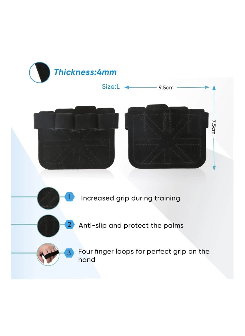 Fitness Gym Grip Pads for Weightlifting Powerlifting Cross Training Exercise Deadlift,4 Finger Loop Gym Workout Gloves for Men & Women The Gripper Palm Protection