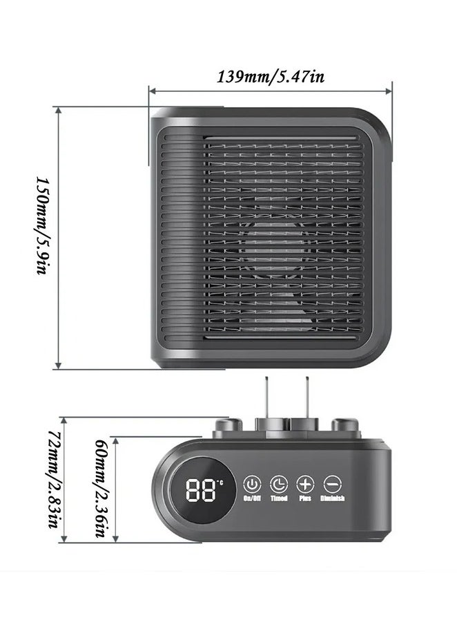 Wall-Mounted Heater with Advanced Ceramic Technology with Thermostat and Timer for Home Office Bathroom Indoor Use