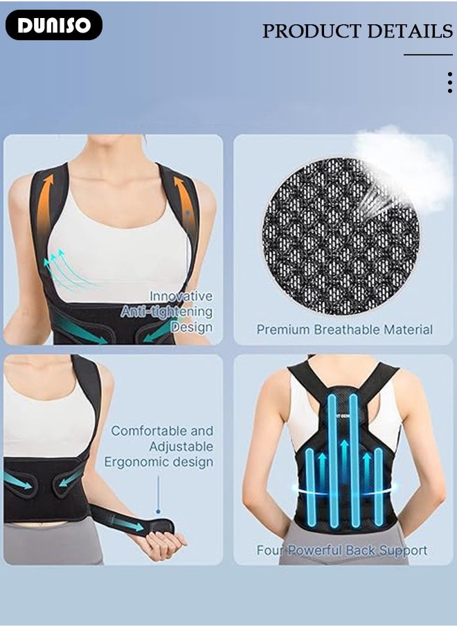 Back Brace Posture Corrector for Women and Men,Adjustable Back Straightener Posture Corrector, Breathable and Easy to Wear Back Brace, Relieve Back Pain, Neck Pain, Shoulder Pain, Lower Back Pain