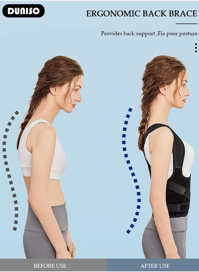 Back Brace Posture Corrector for Women and Men,Adjustable Back Straightener Posture Corrector, Breathable and Easy to Wear Back Brace, Relieve Back Pain, Neck Pain, Shoulder Pain, Lower Back Pain