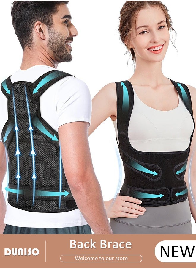 Back Brace Posture Corrector for Women and Men,Adjustable Back Straightener Posture Corrector, Breathable and Easy to Wear Back Brace, Relieve Back Pain, Neck Pain, Shoulder Pain, Lower Back Pain