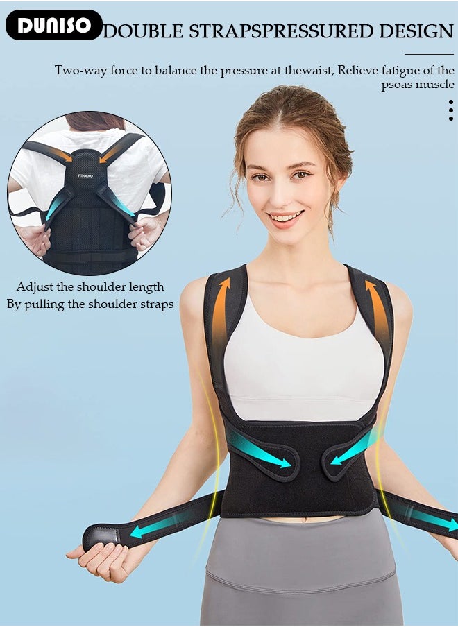 Back Brace Posture Corrector for Women and Men,Adjustable Back Straightener Posture Corrector, Breathable and Easy to Wear Back Brace, Relieve Back Pain, Neck Pain, Shoulder Pain, Lower Back Pain