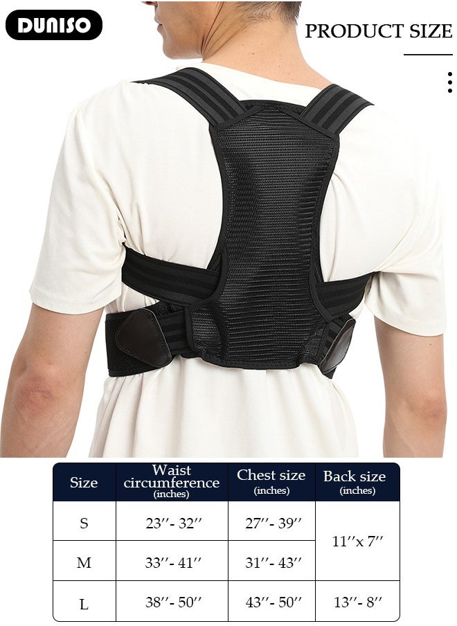 Back Brace, Posture Corrector for Women and Men, Back Support Straightener, Upper Back Brace Posture Trainer for Body Correction and Neck and Shoulder, Relieves pain, Straightens the Back