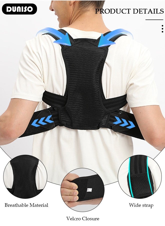 Back Brace, Posture Corrector for Women and Men, Back Support Straightener, Upper Back Brace Posture Trainer for Body Correction and Neck and Shoulder, Relieves pain, Straightens the Back