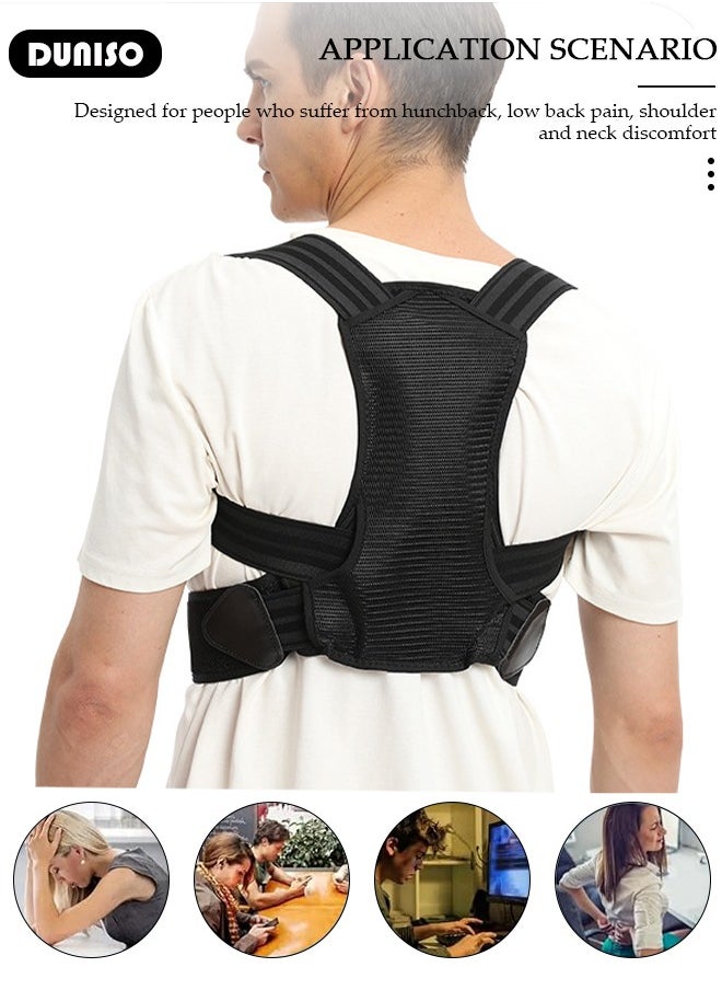 Back Brace, Posture Corrector for Women and Men, Back Support Straightener, Upper Back Brace Posture Trainer for Body Correction and Neck and Shoulder, Relieves pain, Straightens the Back