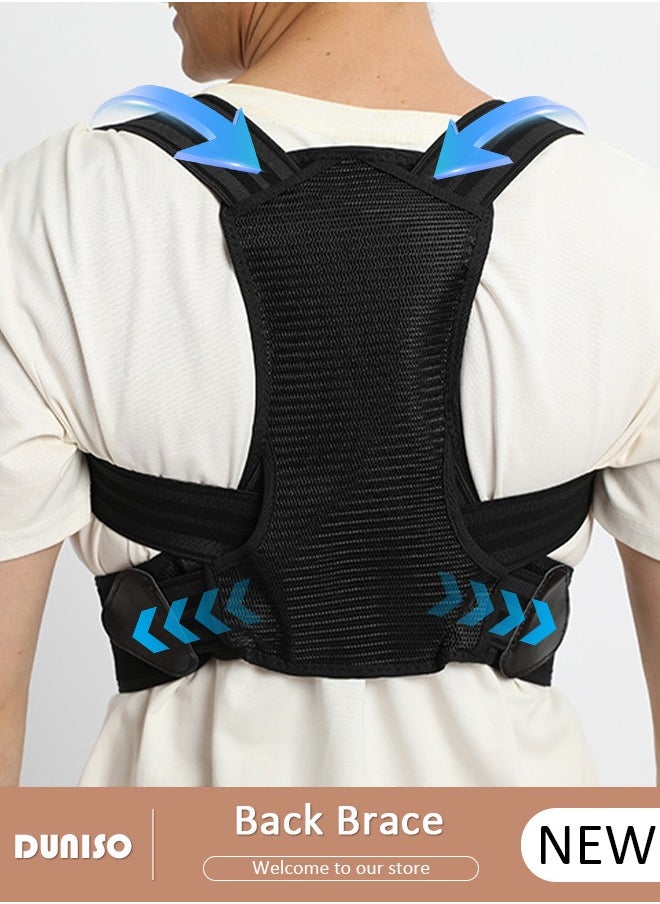 Back Brace, Posture Corrector for Women and Men, Back Support Straightener, Upper Back Brace Posture Trainer for Body Correction and Neck and Shoulder, Relieves pain, Straightens the Back