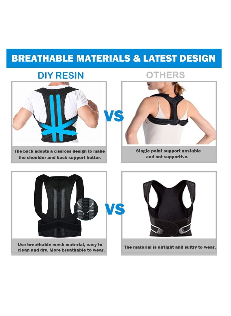 Posture Corrector for Men Women Kids, Adjustable Back Brace for Support Back, Neck and Shoulder（XL）