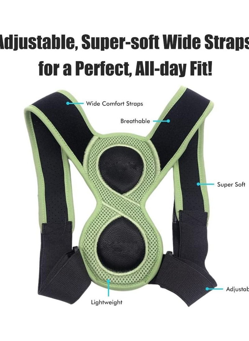 Adjustable Posture Corrector Upper Back Brace Helps Relieve Back Strain, Slouching Text Neck, Eight Points Of Support, One Size Fits Most