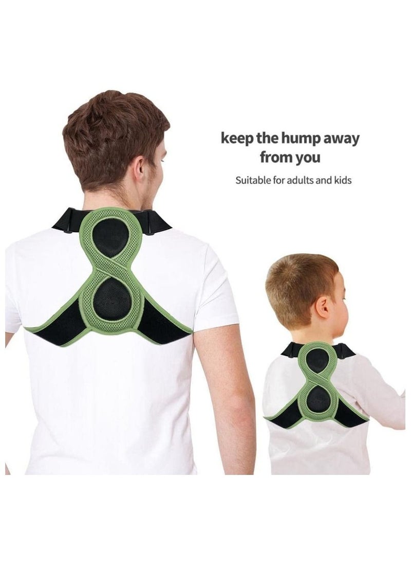 Adjustable Posture Corrector Upper Back Brace Helps Relieve Back Strain, Slouching Text Neck, Eight Points Of Support, One Size Fits Most