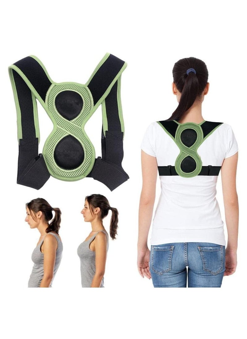 Adjustable Posture Corrector Upper Back Brace Helps Relieve Back Strain, Slouching Text Neck, Eight Points Of Support, One Size Fits Most