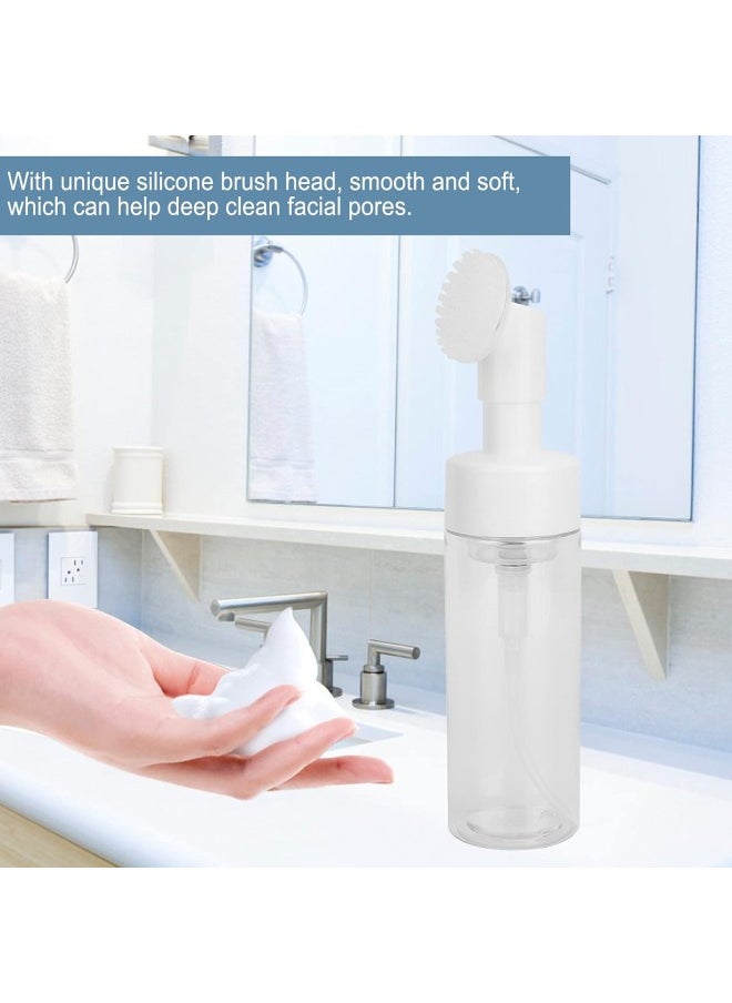 Facial Cleansing Foam Bottle, Empty Facial Cleansing Foam Refillable Bottle Soap Dispenser Shampoo Cosmetic Lotion Empty Bottle Foam Brush Foam Bottle Facial Cleanser Foaming Bottle Mousse Foaming