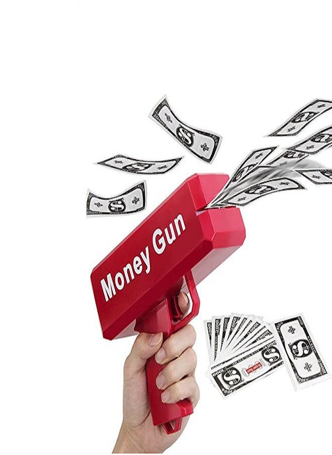 Money Gun Paper Playing Spray Toy Gun, Prop with 100 Pcs Supplies