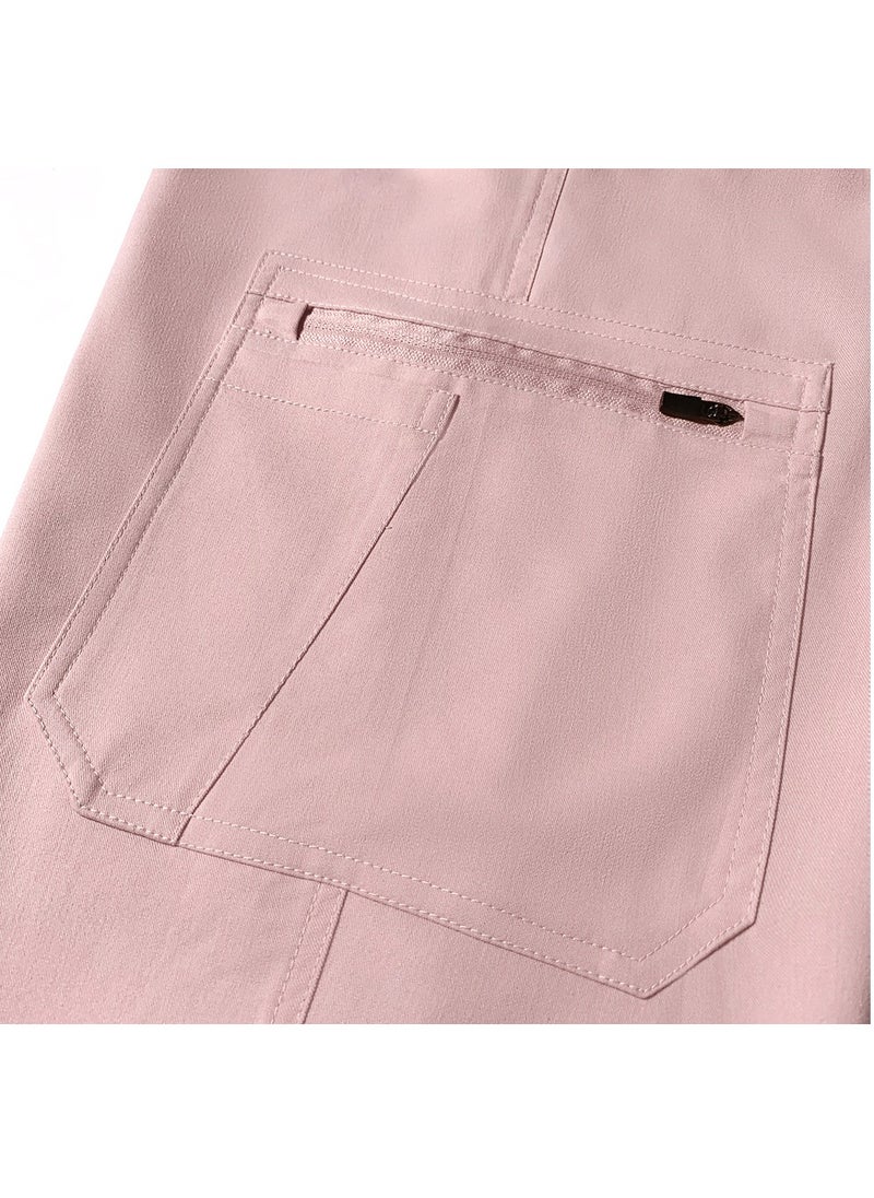 Medical Uniform Scrubs Pants Unisex Elastic Waist Pants Workwear Pink