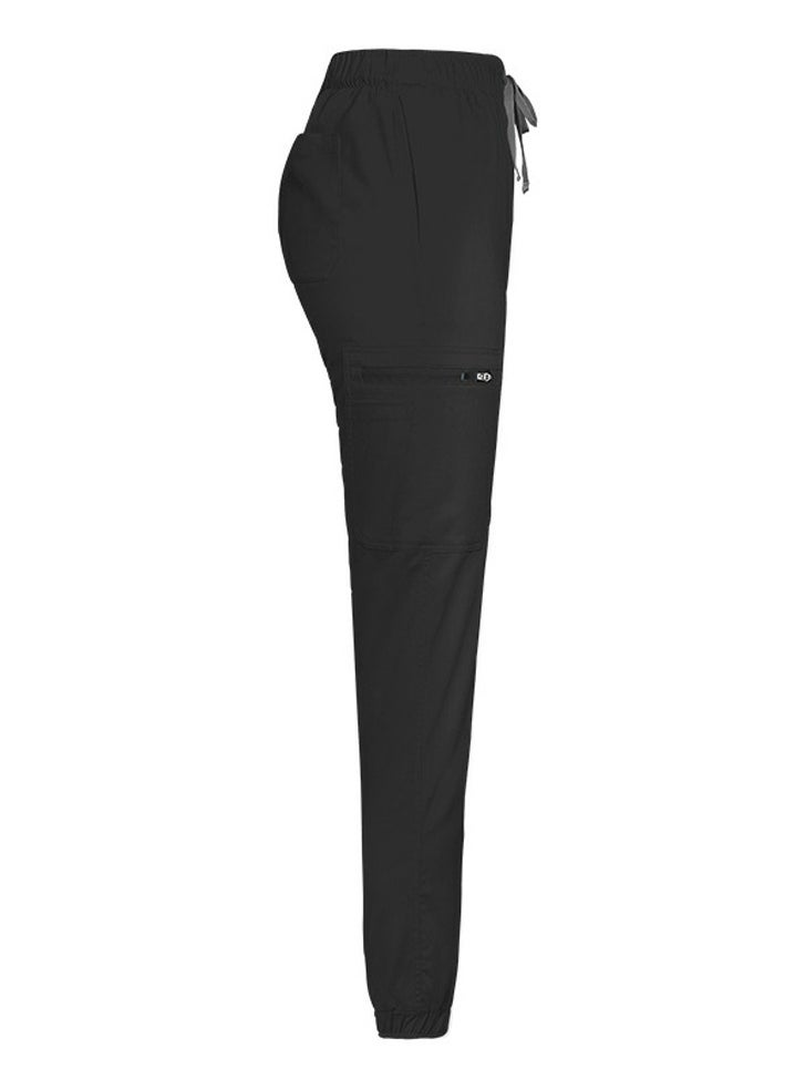 Medical Uniform Scrubs Pants Unisex Elastic Waist Jogger Pants Workwear Black