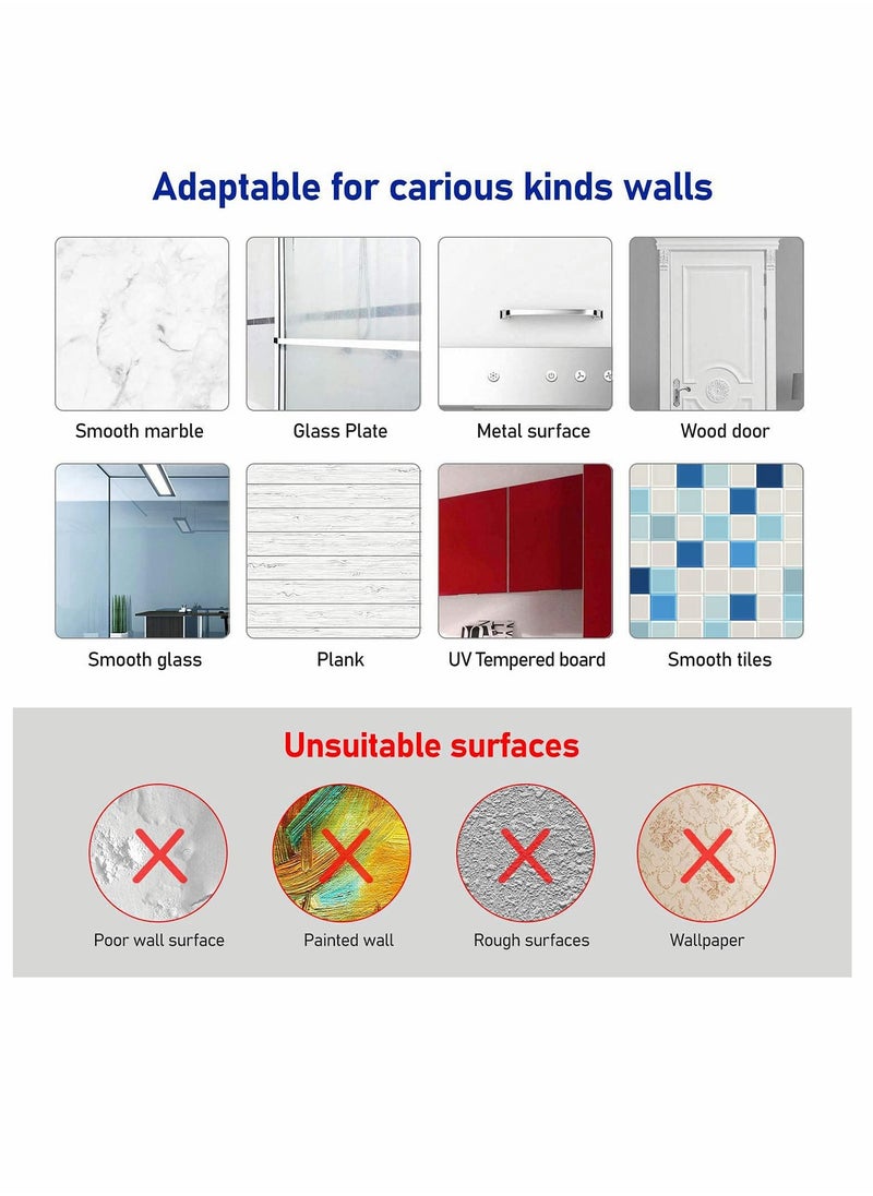 8 Pcs Waterproof And Rustproof Wall Hooks For Hanging Heavy Duty For Kitchen Bathroom Home And Office