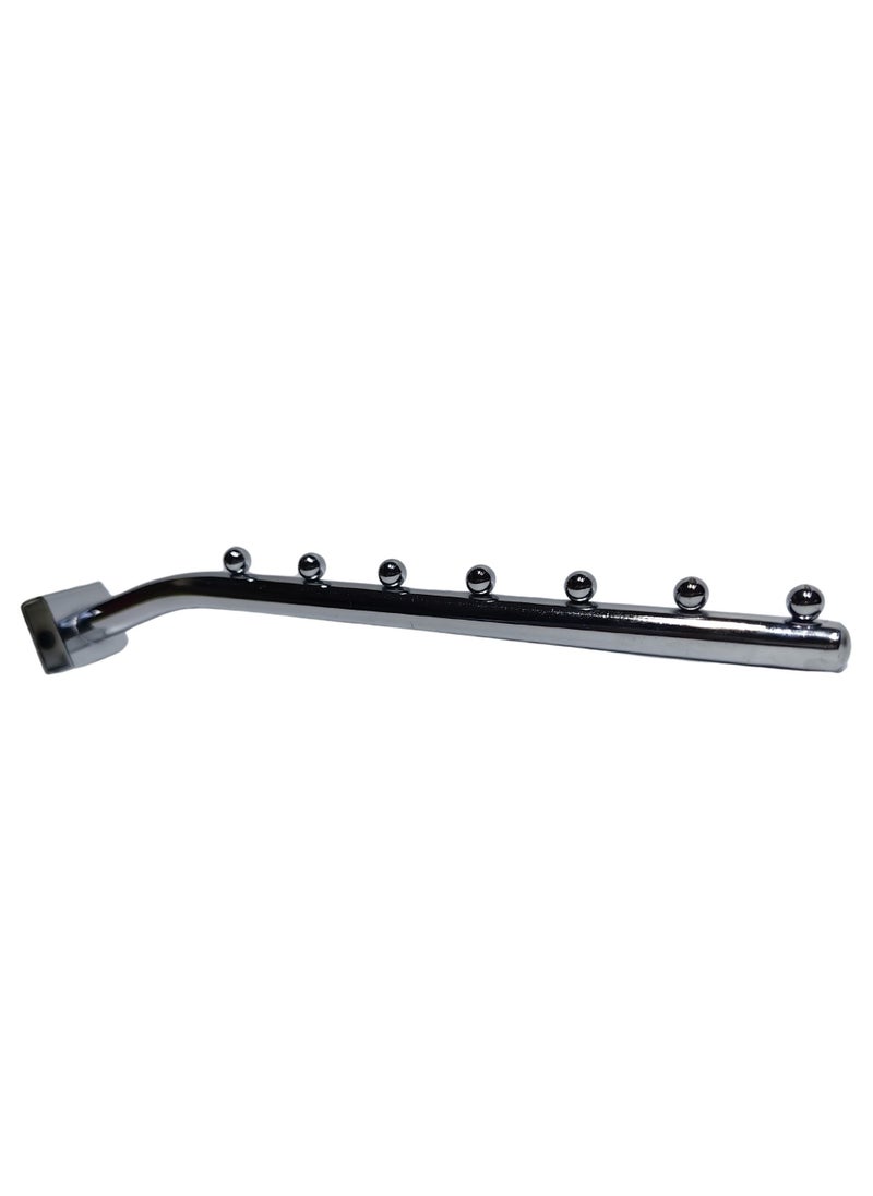 3pcs 7 Hooks Waterfall Slatwall Rectangular Tube Mounted Hooks, 2cm Tube Mounth Metal Storage Hanging Hooks, Heavy Duty Waterfall Slat Wall Hanger, Clothes Hooks for Retail Store, Garage Pegboard 38cm