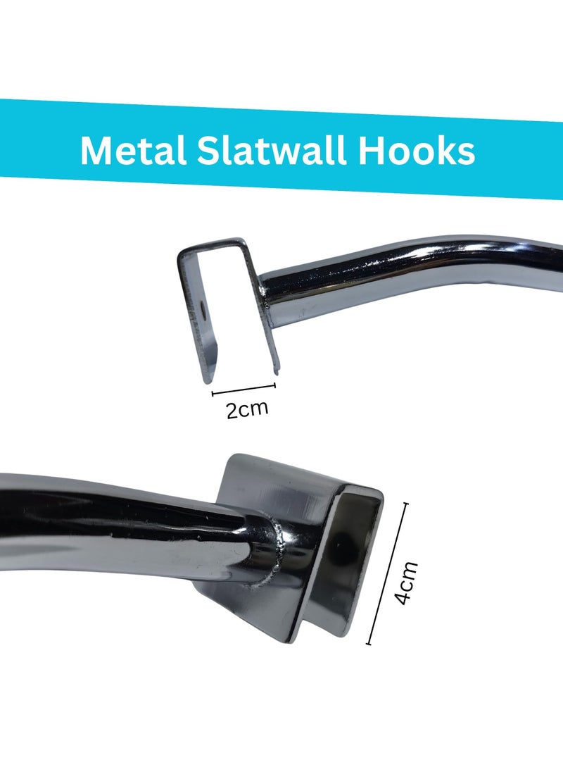 3pcs 7 Hooks Waterfall Slatwall Rectangular Tube Mounted Hooks, 2cm Tube Mounth Metal Storage Hanging Hooks, Heavy Duty Waterfall Slat Wall Hanger, Clothes Hooks for Retail Store, Garage Pegboard 38cm