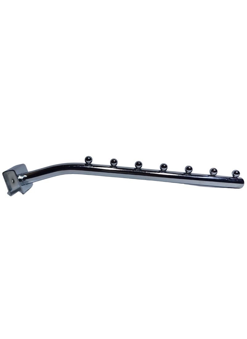 3pcs 7 Hooks Waterfall Slatwall Rectangular Tube Mounted Hooks, 2cm Tube Mounth Metal Storage Hanging Hooks, Heavy Duty Waterfall Slat Wall Hanger, Clothes Hooks for Retail Store, Garage Pegboard 38cm