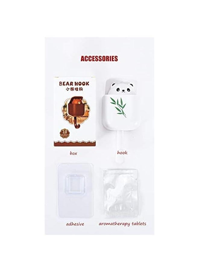 Cute Peek-A-Boo Hooks, Self Adhesive, Pop up Cat Bear Animal Decorative for Kids Boys Girls, for Key Coat Robe Towel, 4 Pack (Bears)