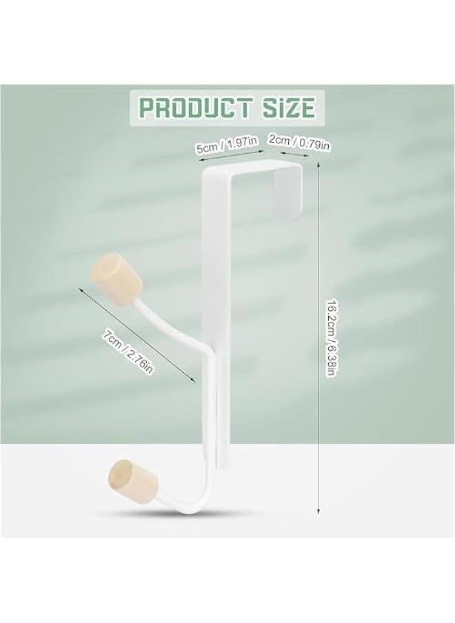 Over Door Hooks, 3 Pack White Door Hooks for Hanging Metal Door Hanger Hook Wood Hooks for Hanging Clothes, Hats, Robes, Towels