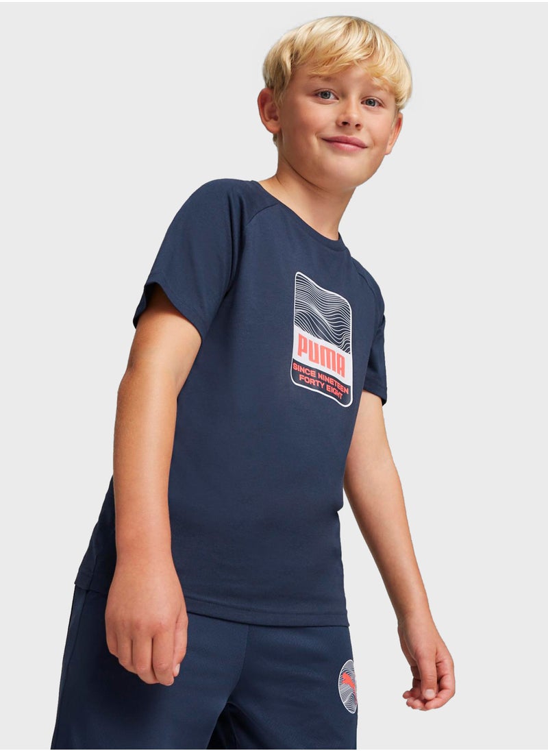 Kids Active Sports Graphic T-Shirt