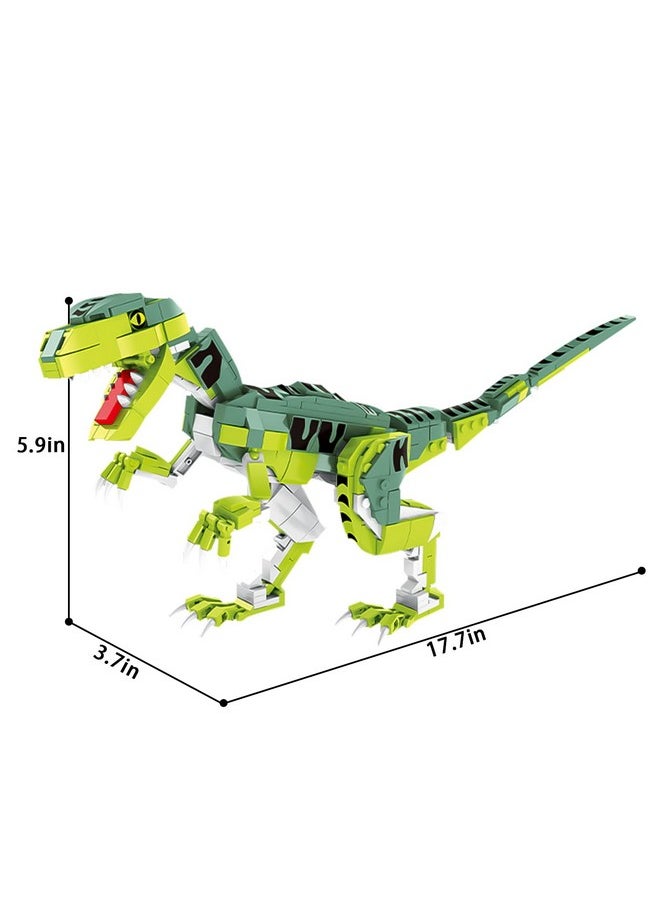 Creator Velociraptor Dinosaur Building Toy Set, Dinosaur Park World Dominion Raptor Model Toy Building With Movable Jaw, Neck And Joints, 16.3” Dinosaur Toys For Kids 6-14 Years Old (533 Pcs)