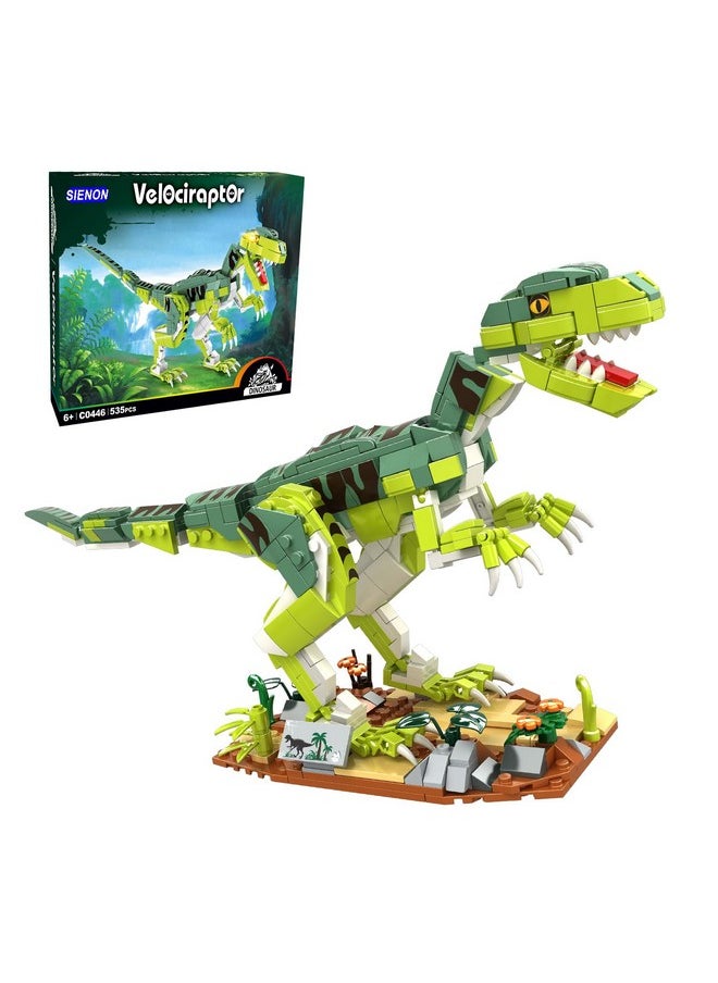 Creator Velociraptor Dinosaur Building Toy Set, Dinosaur Park World Dominion Raptor Model Toy Building With Movable Jaw, Neck And Joints, 16.3” Dinosaur Toys For Kids 6-14 Years Old (533 Pcs)