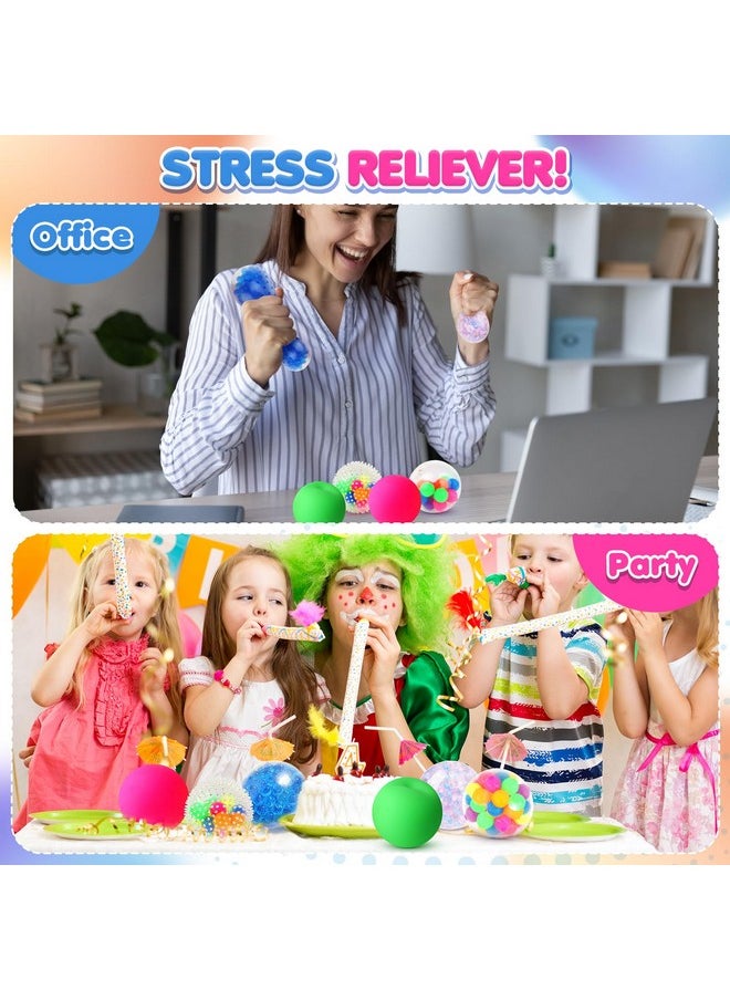 6 Set Squishy Sensory Stress Squeezing Balls For Adults: Best Calming Tool To Relieve Anxiety, Vent Mood And Improve Focus, Fun Fidgets For Student Classroom Prize Stocking Stuffers, Gift Christmas