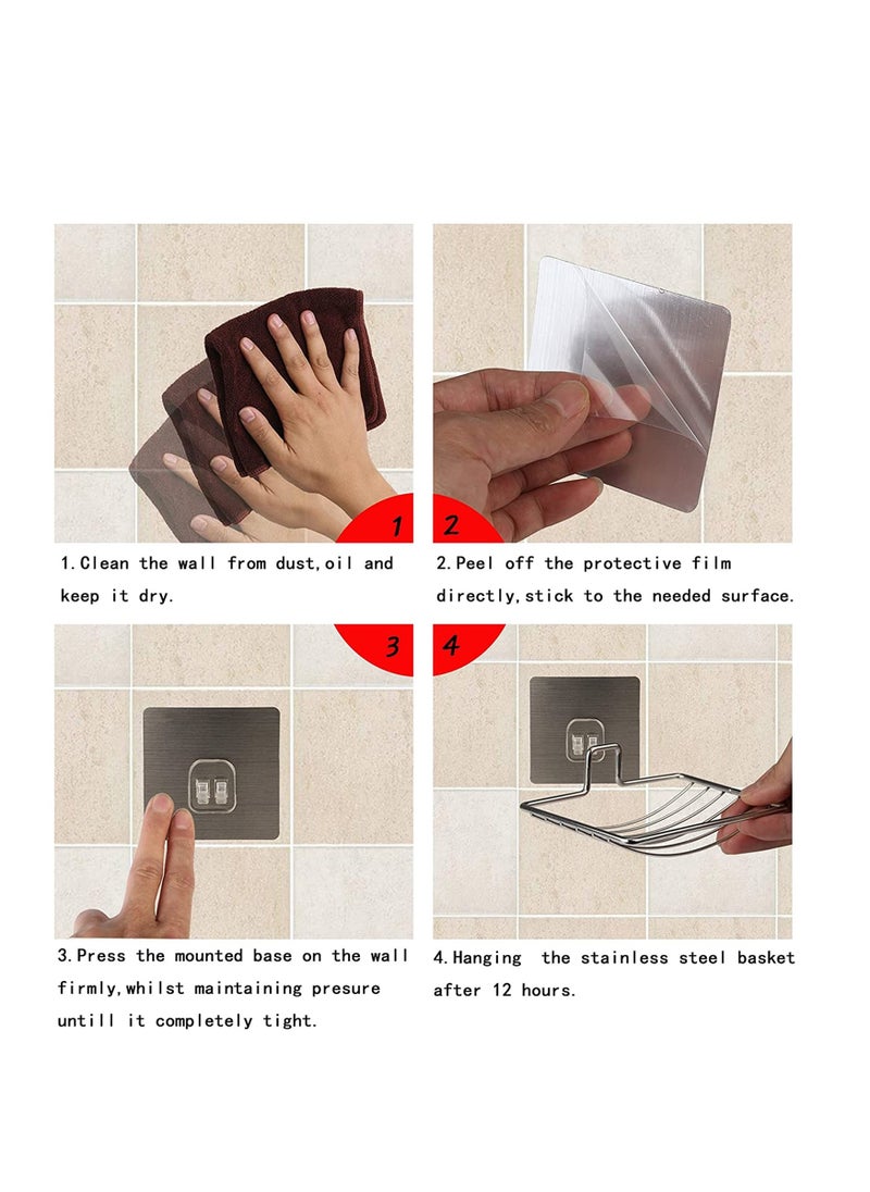 Soap Dish Holder Self Adhesive Wall Mounted Soap Sponge Holder Keep the Soap Dry No Odor Easy to Clean Strong Suction Cup Finish Storage Saver Rack for Home Kitchen Bathroom Shower