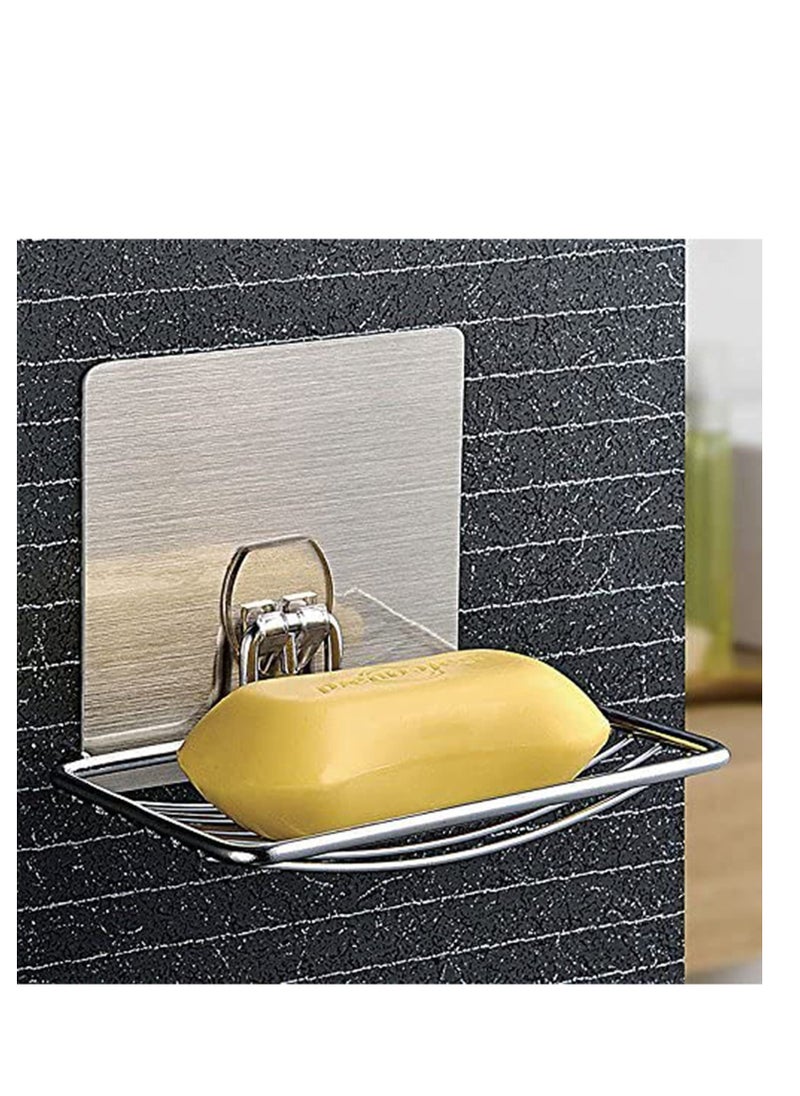 Soap Dish Holder Self Adhesive Wall Mounted Soap Sponge Holder Keep the Soap Dry No Odor Easy to Clean Strong Suction Cup Finish Storage Saver Rack for Home Kitchen Bathroom Shower