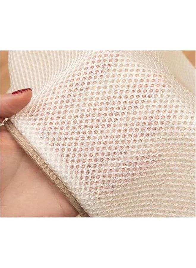 Mesh Laundry Bags,Double Layer Thickened Laundry Net Fabric Durable, Travel Organization Bag for Lingerie,Clothes,Jeans,Bath Towel,Sock,Set of 6,Beige (34-1)