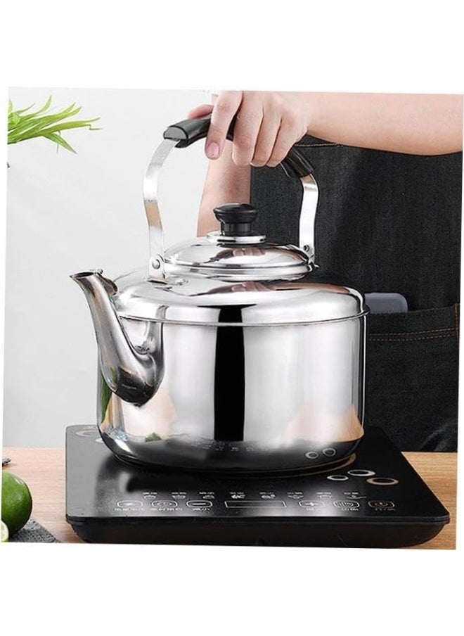 Stainless Steel Tea Kettle 5.5L Large Capacity Teapot with Whistling Stovetop for Gas and Induction Cookers - Comfortable Grip Handle and Anti-Rust Design for Perfect Brews Every