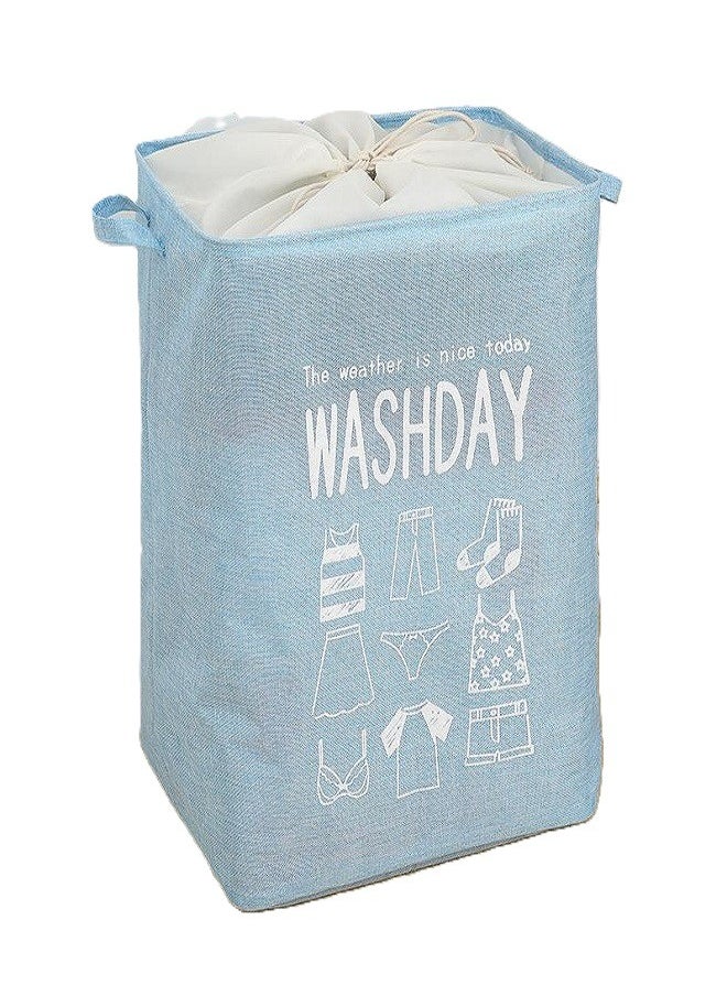 Laundry Hamper with Handles Blue/White