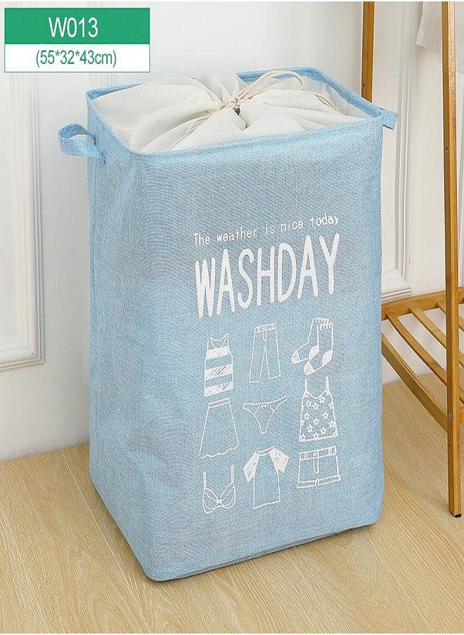 Laundry Hamper with Handles Blue/White