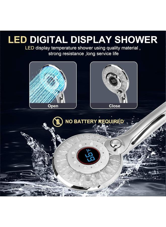 LED Shower Head with Handheld, High Pressure Shower Head with 59