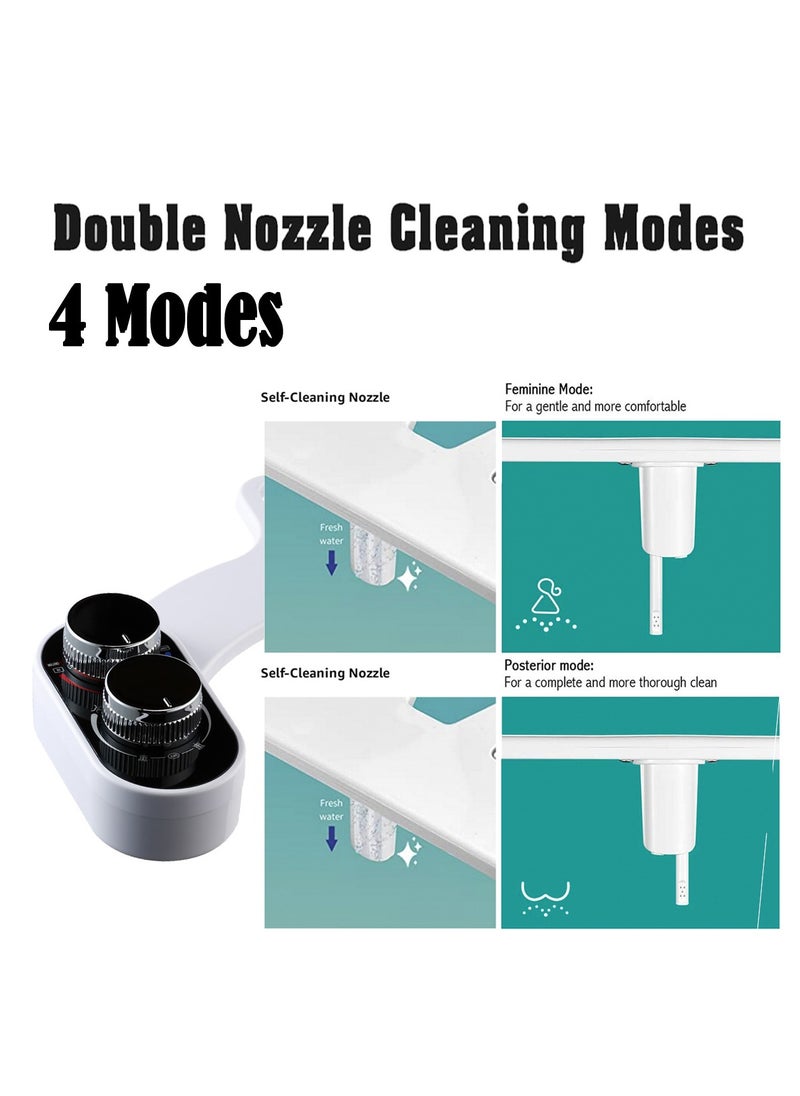 Toilet accessories - Non-electric cold water toilet accessories with pressure control, retractable self-cleaning dual nozzles for front and rear cleaning